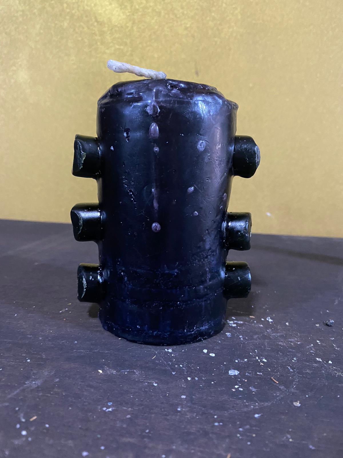 Vela Negra Ritualizada 7 Mechas Quita Brujeria - Imagen 2